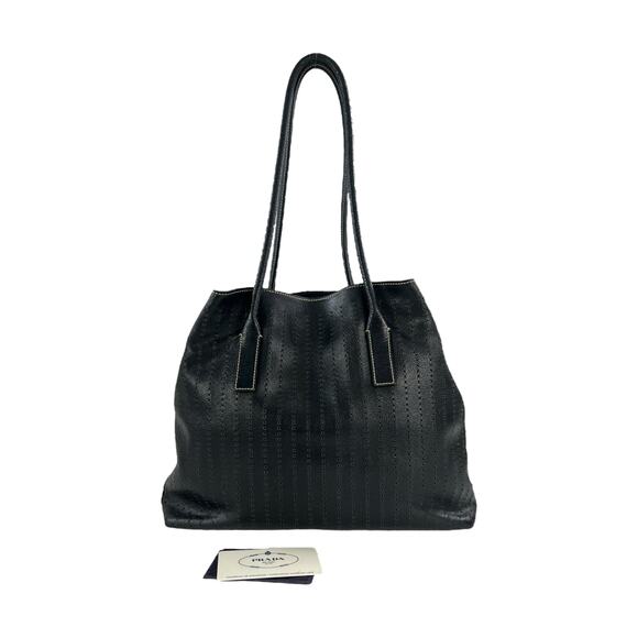 Prada Perforated Leather Tote - Picture 4 of 9